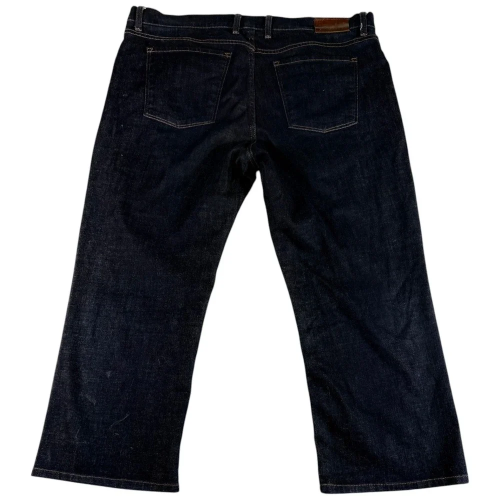 Mott & Bow Straight Jeans Mens 40x32 Blue Denim Premium Stretch Dark Wash Rugged